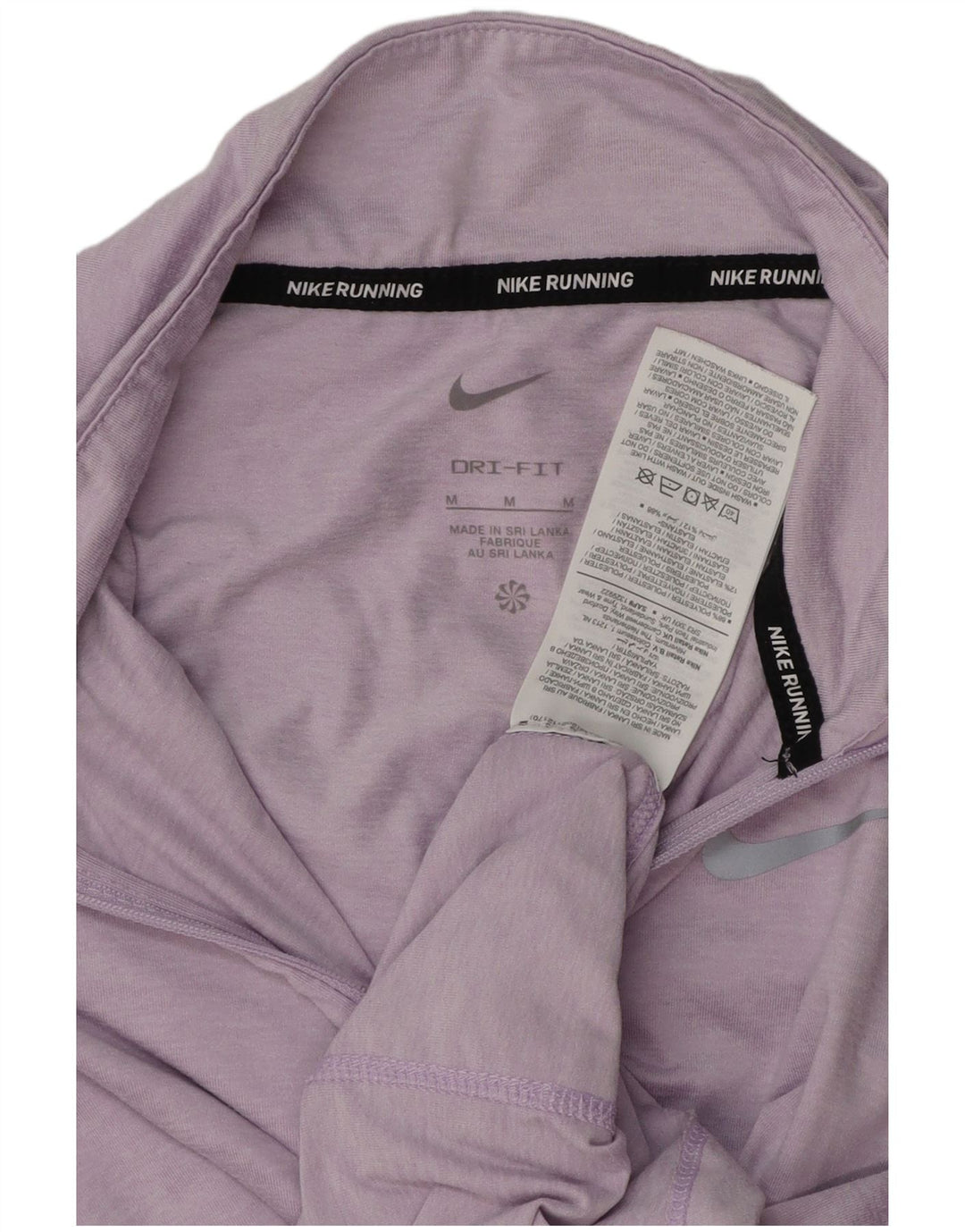 Top de trening Nike Dri Fit Zip Neck Pullover pentru femei UK 14 Mov mediu