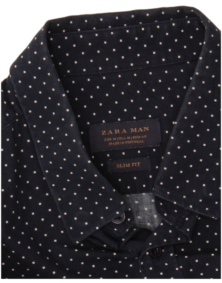 Cămașă ZARA Bărbați Slim Fit Mediu Bleumarin Geometric