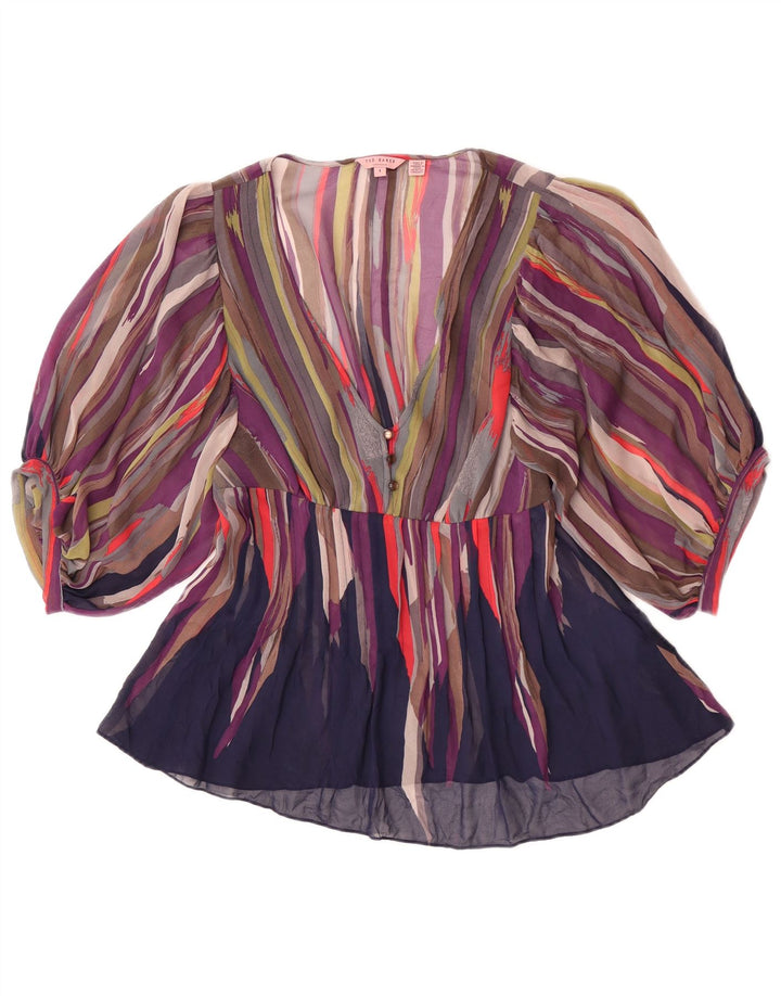 Bluză Ted Baker pentru femei See Through Batwing Top Mărimea 1 XS Multicolor