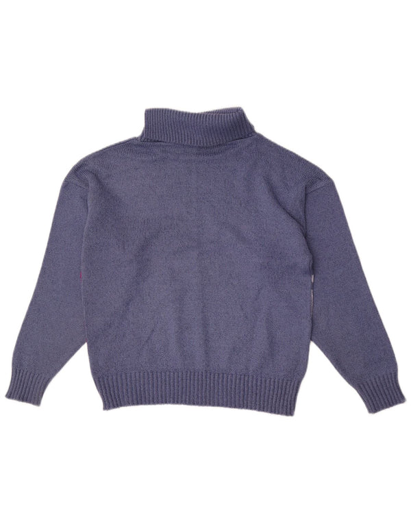 Pulover pentru femei Pebble cu gât rulat UK 12 Medium Blue Colorblock