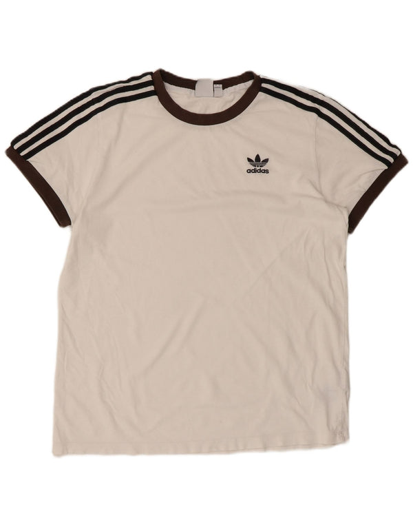 Tricou supradimensionat pentru femei ADIDAS UK 10 Small Bumbac alb