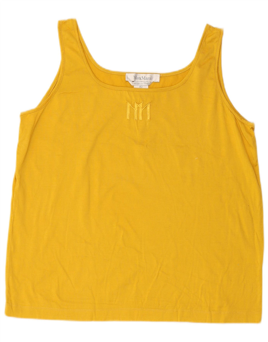 MAX MARA Vest Top pentru femei UK 18 XL Bumbac galben