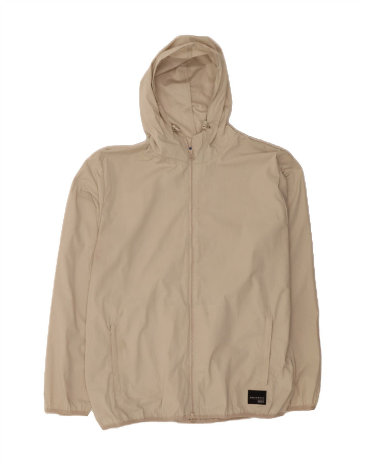 ADIDAS Mens Hooded Rain Jacket UK 40 Large Grey Polyester Vintage Adidas and Second-Hand Adidas from Messina Hembry 