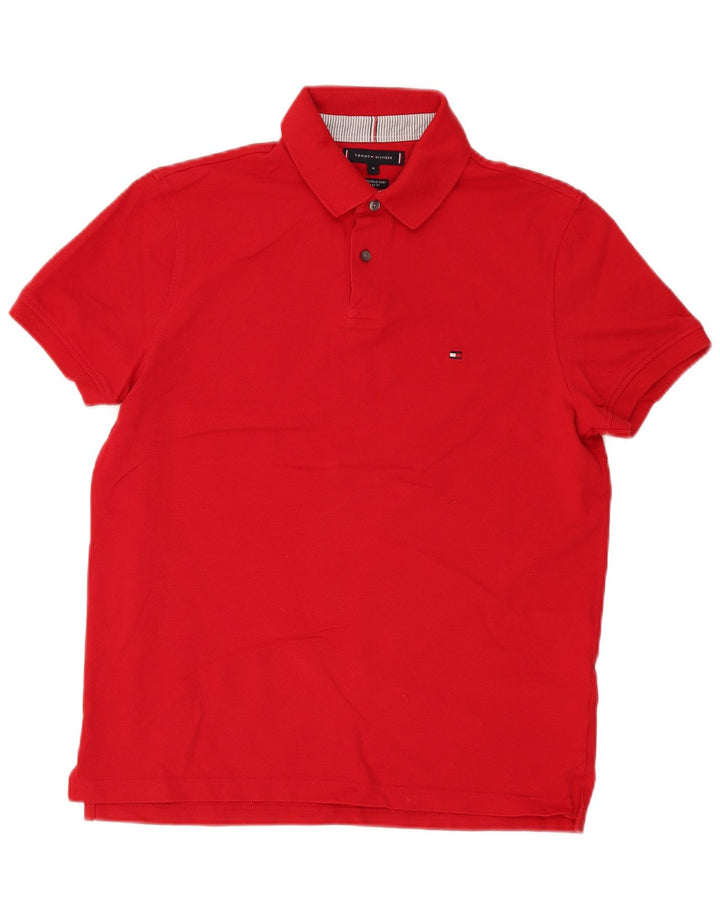 Tricou polo Tommy Hilfiger pentru bărbați, bumbac roșu mediu