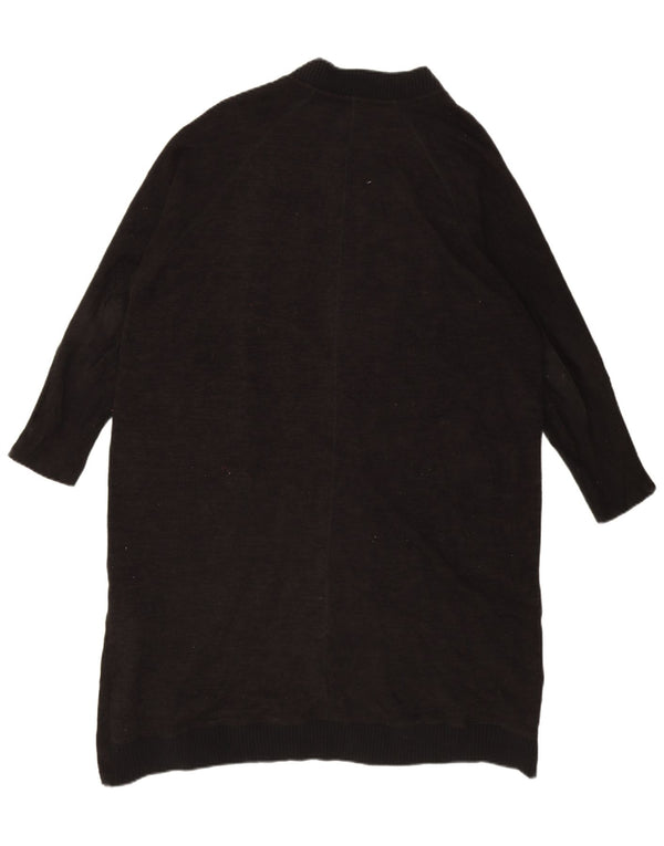 Pulover cardigan cu paragate supradimensionat pentru femei Zara UK 16 Poliester negru mare