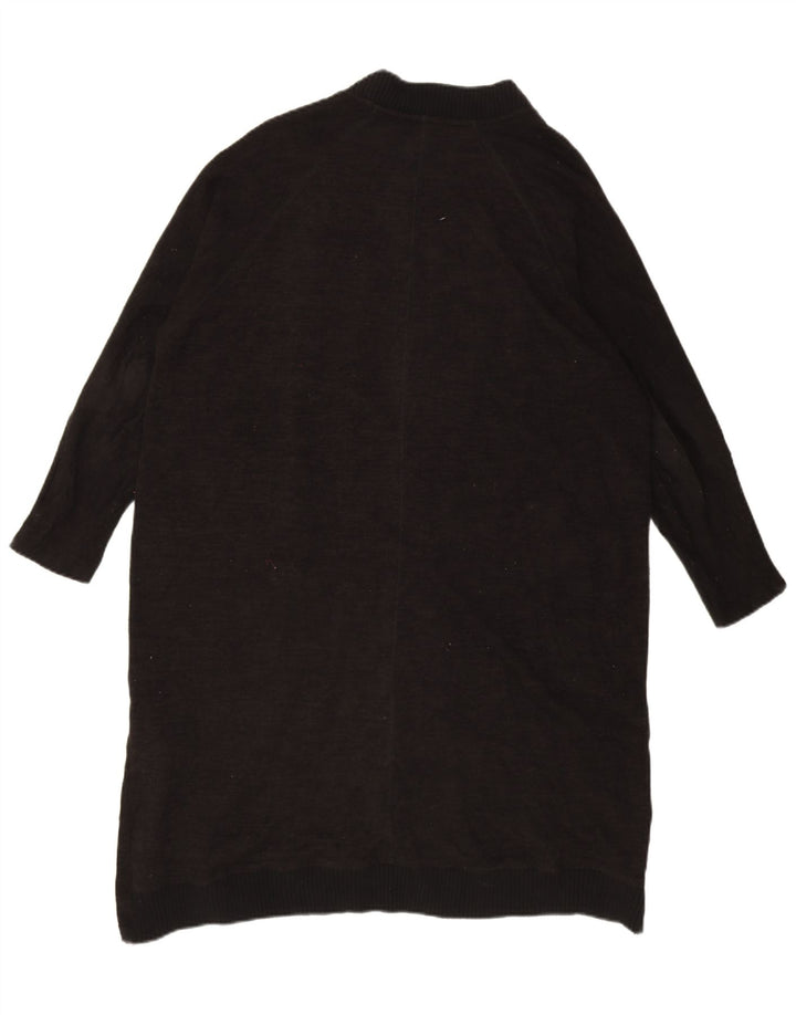 Pulover cardigan cu paragate supradimensionat pentru femei Zara UK 16 Poliester negru mare