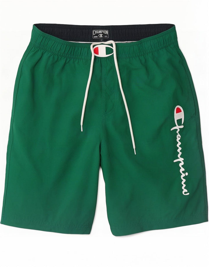 Pantaloni scurți de înot cu grafică Champion pentru bărbați, poliamidă mică, verde