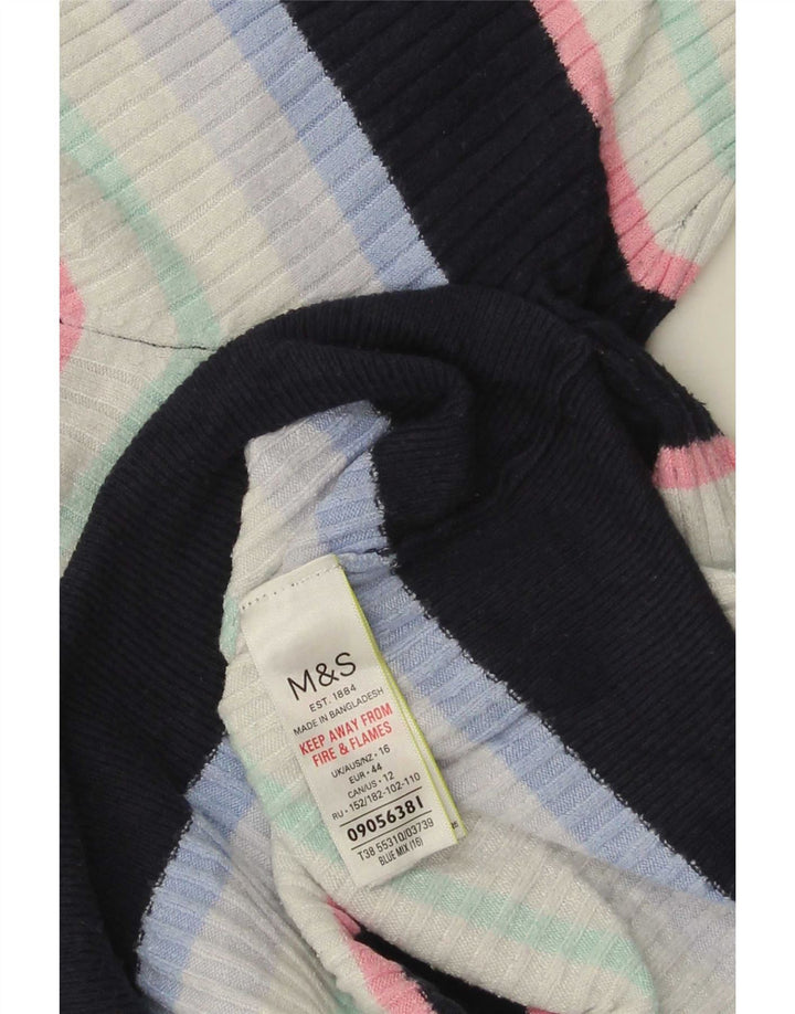 Tricou pentru femei Marks & Spencer Top UK 16 mare, cu dungi multicolore