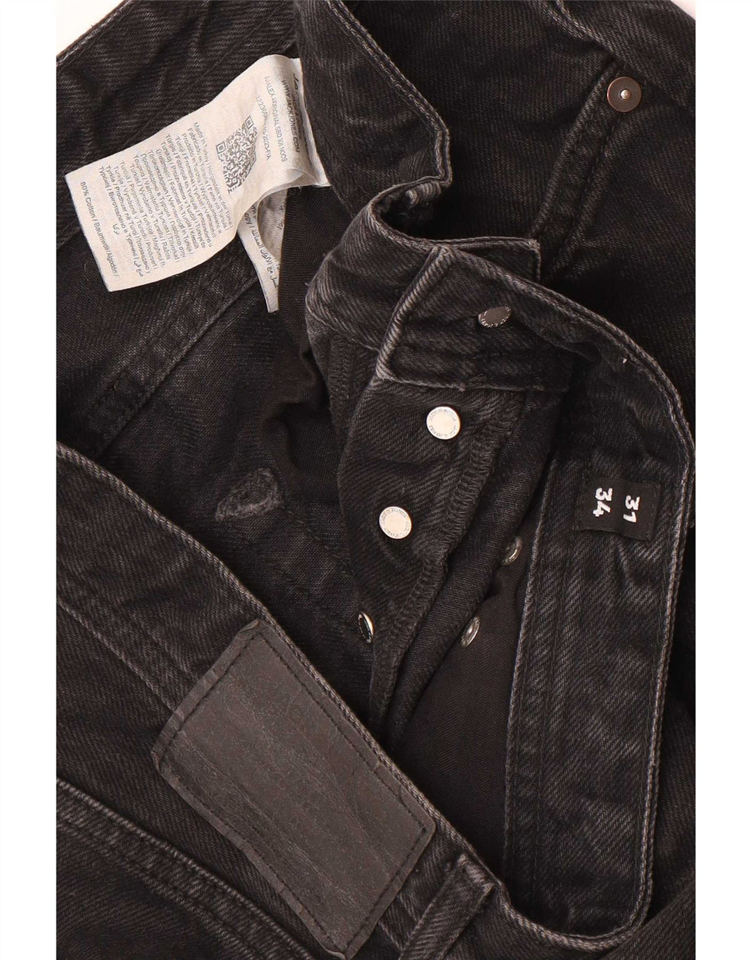 Blugi largi Jack & Jones pentru bărbați W31 L34 bumbac negru