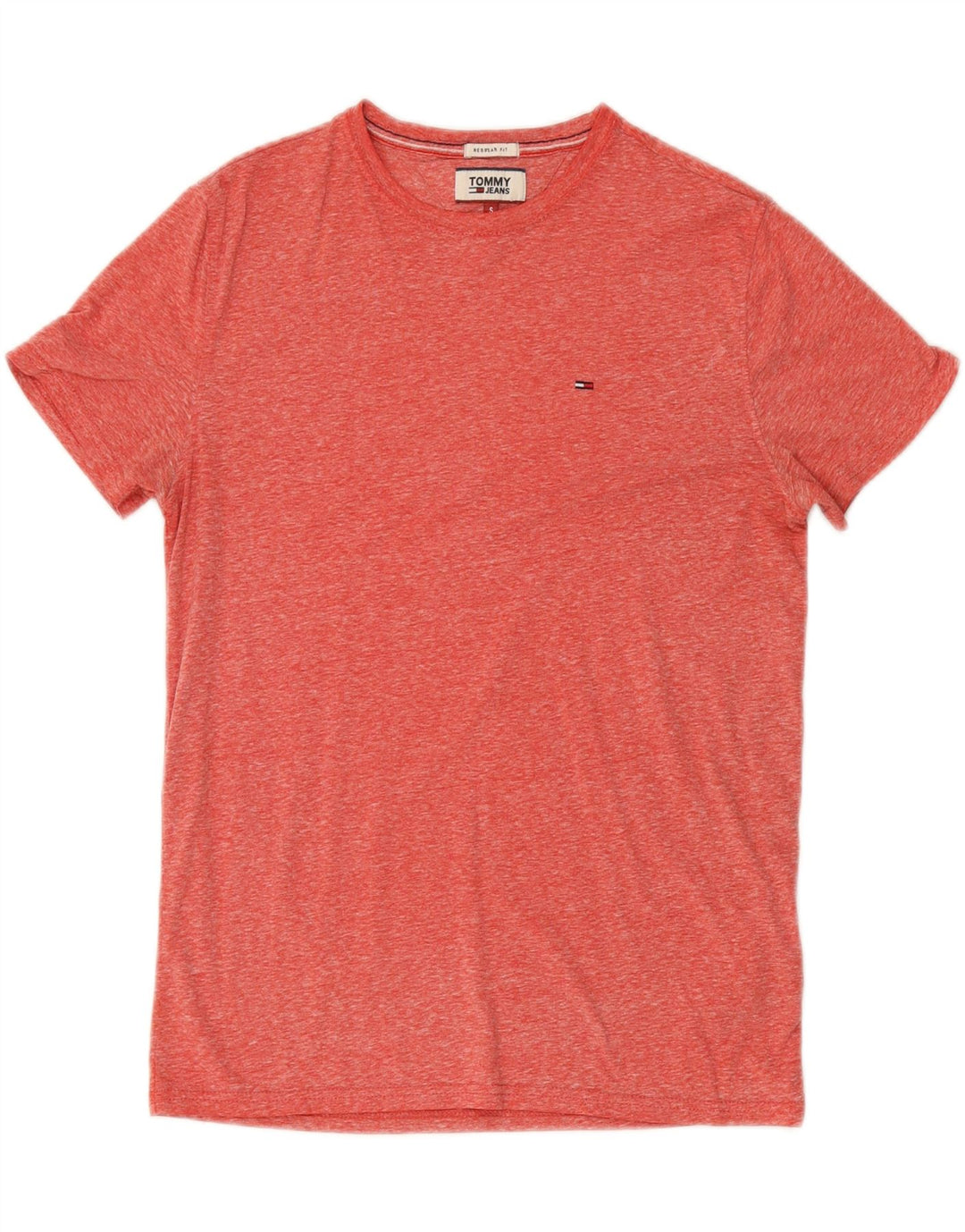 TOMMY HILFIGER Mens T-Shirt Top Small Red Polyester Vintage Tommy Hilfiger and Second-Hand Tommy Hilfiger from Messina Hembry 