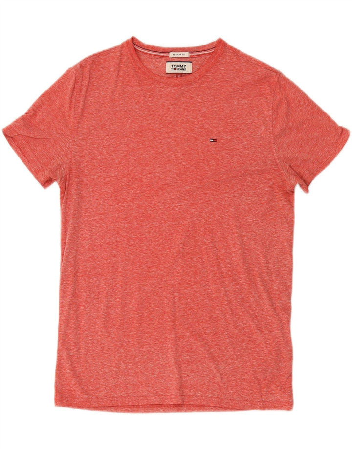 TOMMY HILFIGER Mens T-Shirt Top Small Red Polyester Vintage Tommy Hilfiger and Second-Hand Tommy Hilfiger from Messina Hembry 