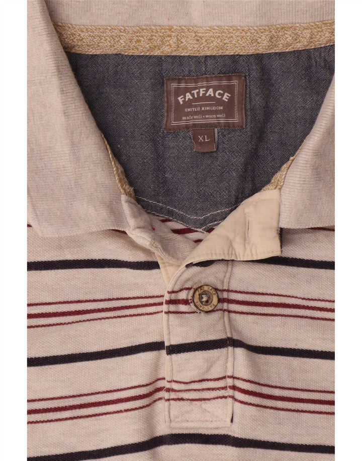 Tricou polo pentru bărbați Fat Face XL, bumbac cu dungi gri