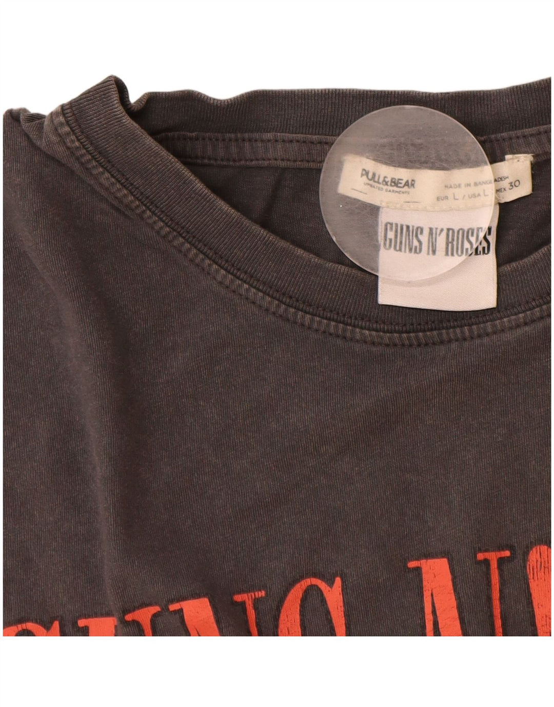 Pull & Bear Tricou grafic Guns & Roses pentru bărbați Top mare bumbac gri