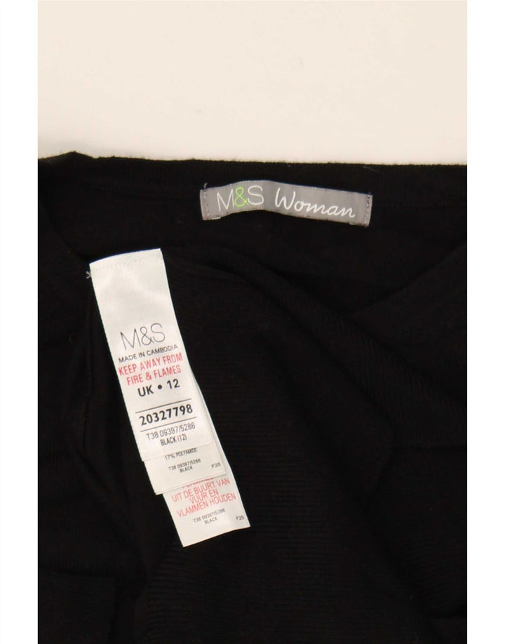 Pulover cardigan pentru femei Marks & Spencer UK 12 Medium Black Viscose