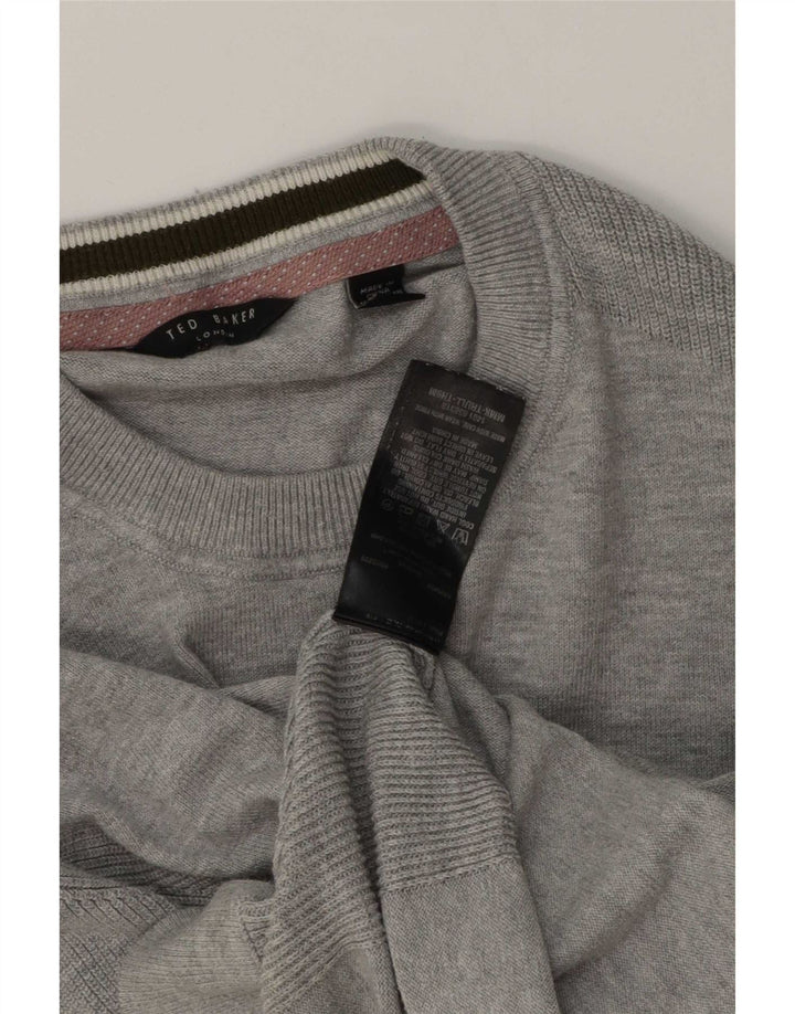Pulover pentru bărbați Ted Baker, cu gât crew, bumbac, gri mediu