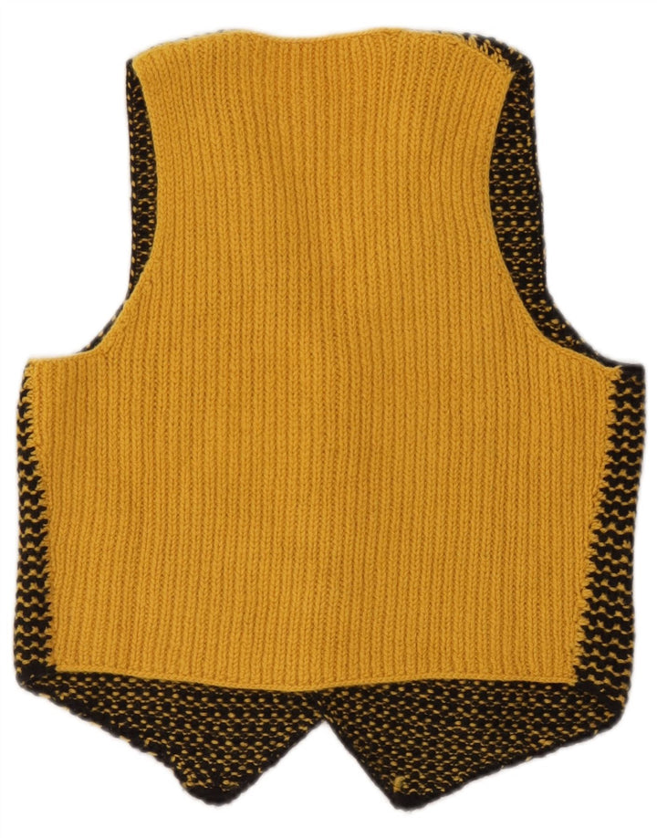 Vestă Vintage Bărbați Tricotat Mic Galben Dună