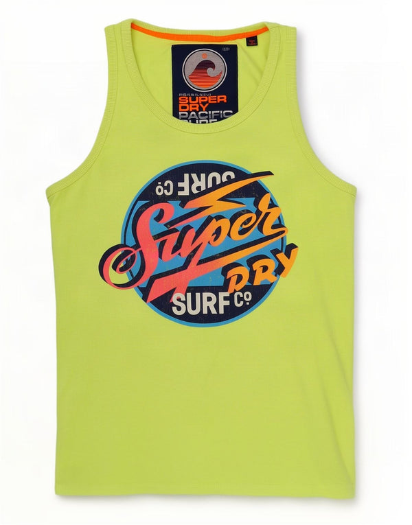 Vestă grafică Superdry pentru bărbați, mare, verde, bumbac