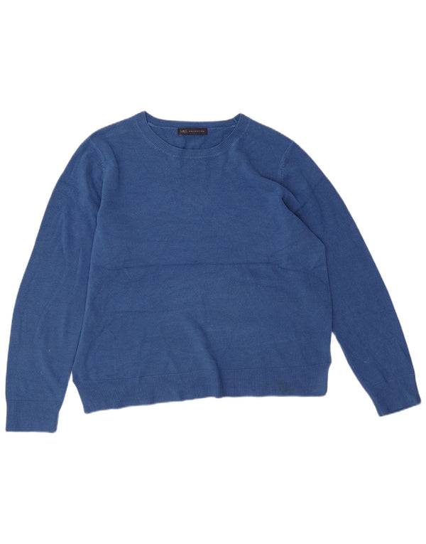 Pulover pentru femei Marks & Spencer, cu gât de barcă, UK 18 XL, albastru acrilic