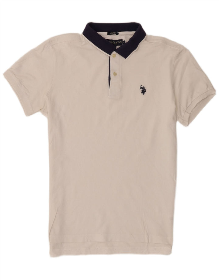 U.S. Polo Assn. Cămașă pentru bărbați, mică, albă, din bumbac color bloc
