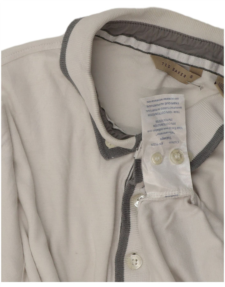 Tricou polo pentru bărbați Ted Baker Mărimea 5 XL Bumbac alb