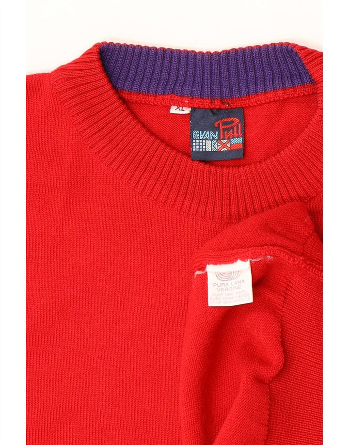 Pulover pentru bărbați Evan Pull cu gât roșu, XL, cu dungi roșii