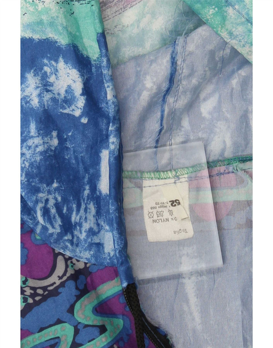 Jachetă de ploaie cu glugă cu model abstract pentru bărbați vintage IT 52 XL multicoloră