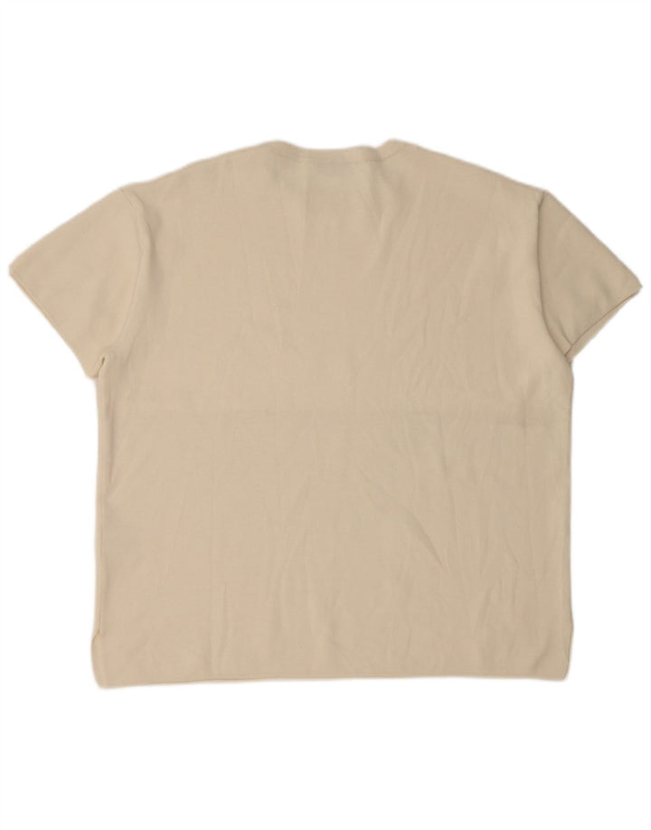 Tricou supradimensionat pentru femei Zara UK 14 Medium Off White Viscose