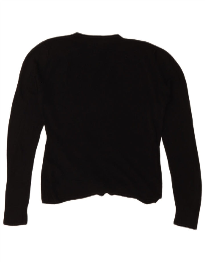 Topshop pentru femei Crop oversized Top cu mânecă lungă UK 10 Small Black Viscose