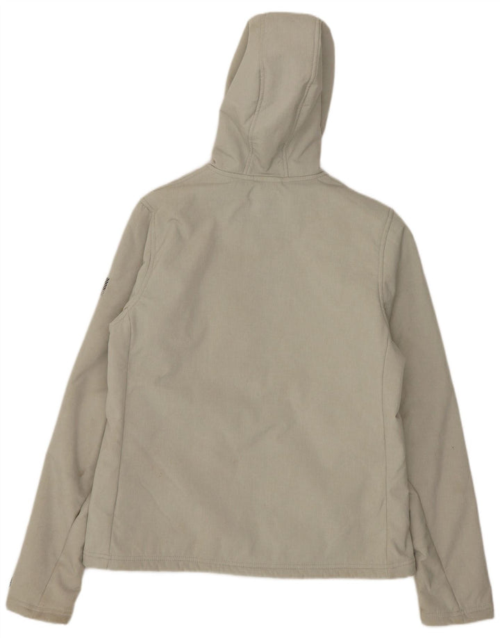 Jachetă Sherpa cu glugă Superdry pentru femei UK 12 Poliester gri mediu