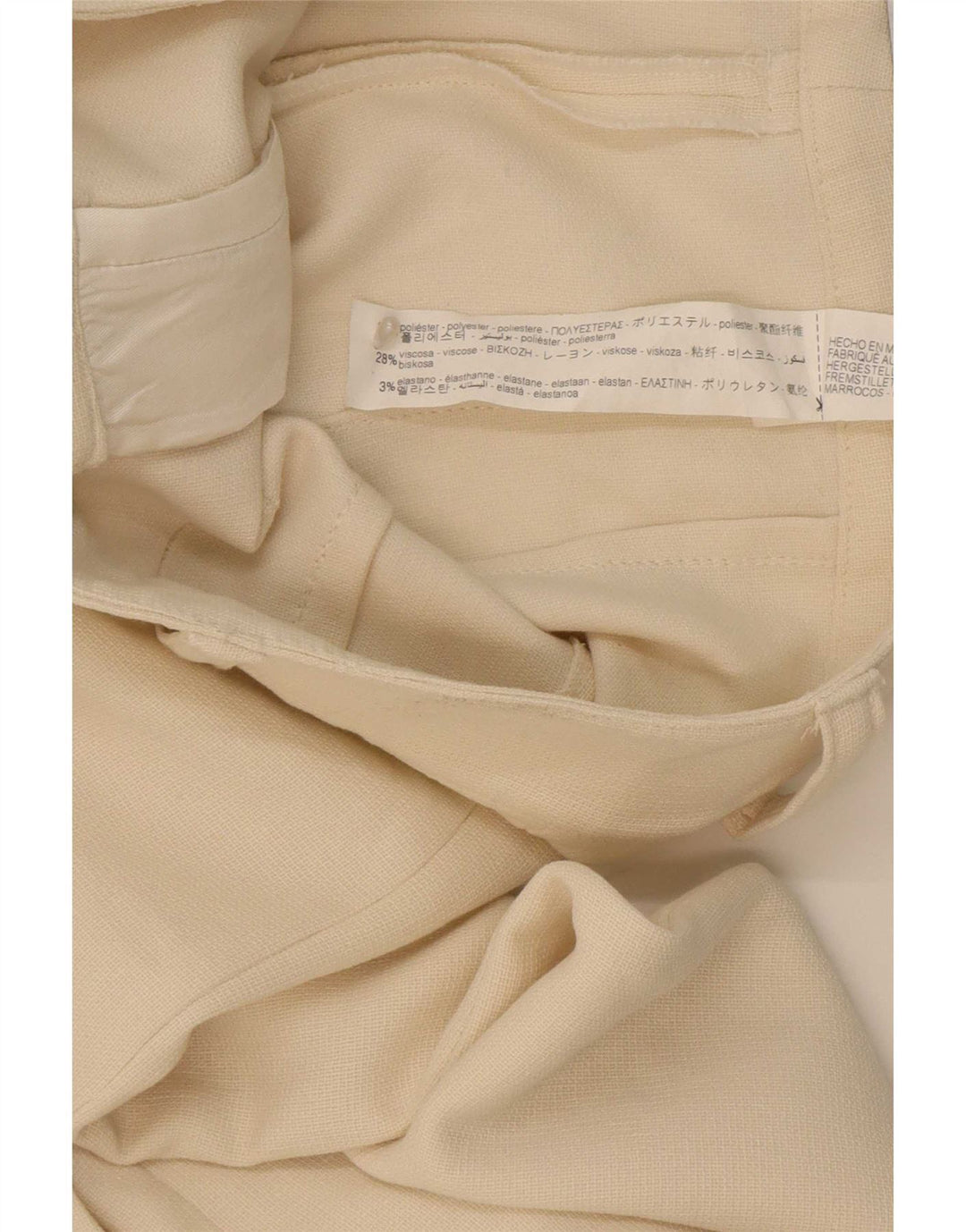 Pantaloni casual drepti pentru femei Zara Mediu L32 L33 Poliester alb