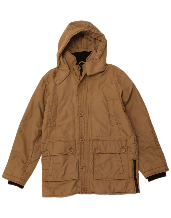 ASTROLABIO Jachetă căptușită cu glugă pentru bărbați UK 42 XL, maro, nailon