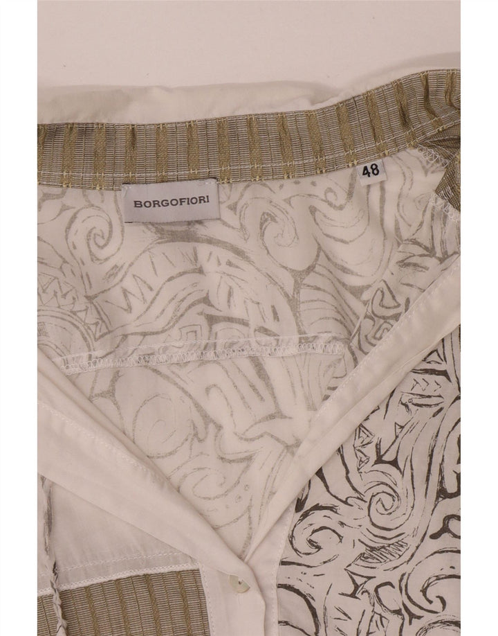 Bluză cămașă pentru femei Borgofiori cu mâneci 3/4 IT 48 XL alb mozaic