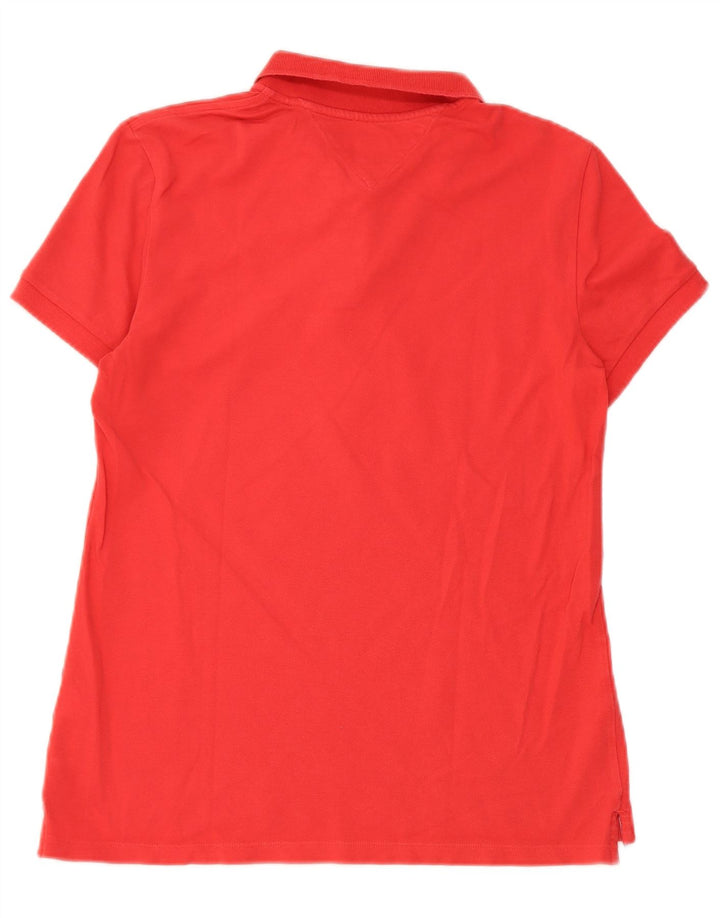 Tricou polo Tommy Hilfiger pentru femei UK 12, bumbac roșu mediu