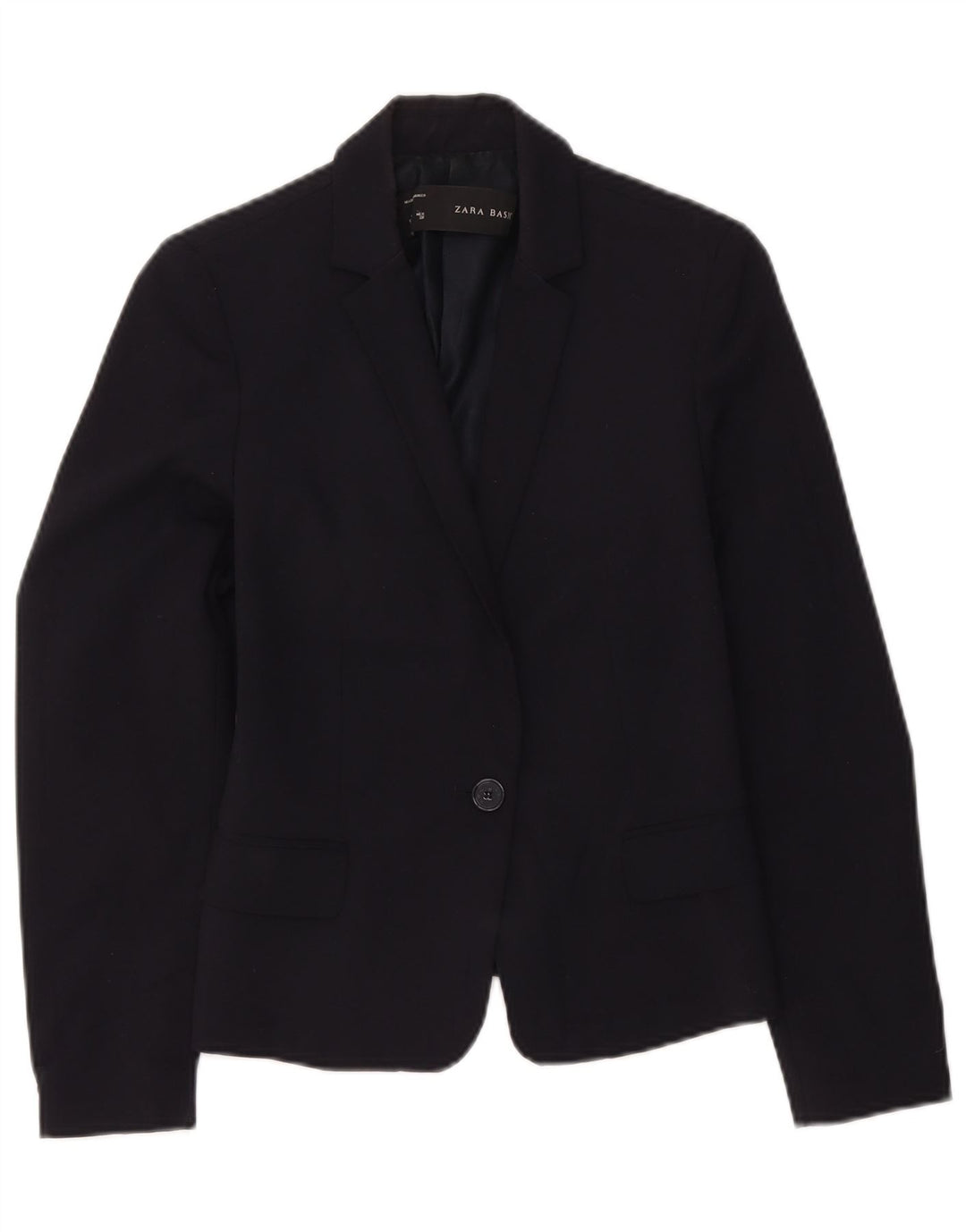 Blazer pentru femei Zara, cu 1 nasture, UK 12 Poliester mediu albastru bleumarin