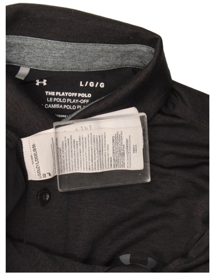 Tricou polo Under Armour pentru bărbați, mare, negru, poliester