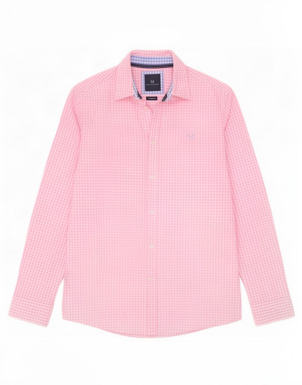 Crew Clothing Cămașă clasică pentru bărbați, bumbac vichy, roz mediu
