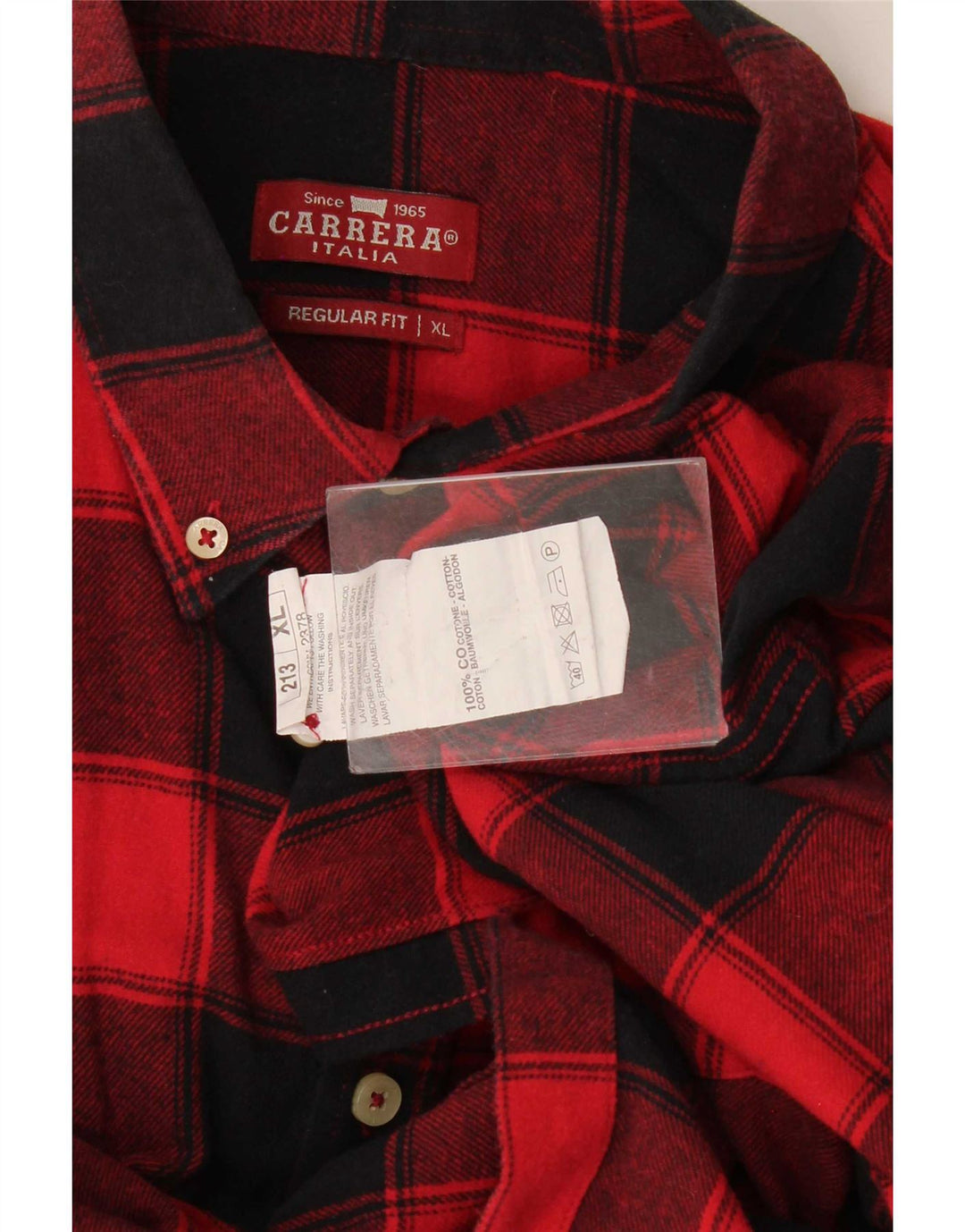 Cămașă de flanel pentru bărbați Carrera, XL, roșu, din bumbac