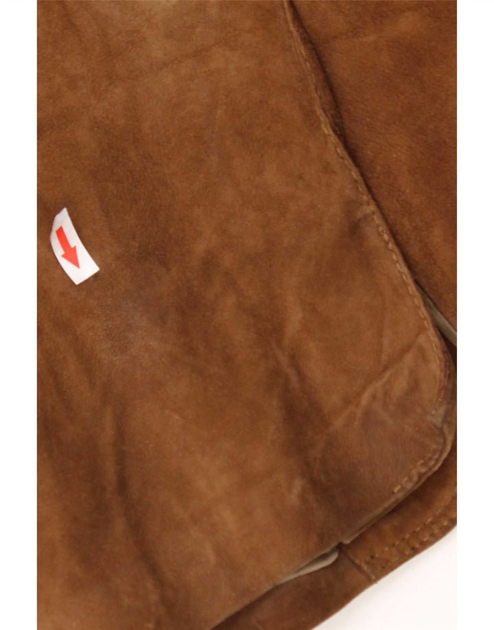 Blazer vintage pentru bărbați cu 3 nasturi din piele intoarsa UK 40, maro, maro