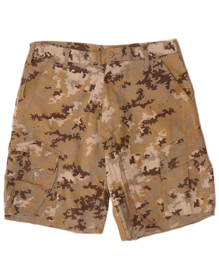 Pantaloni scurți cargo obișnuiți pentru bărbați VINTAGE, bumbac camuflaj, mediu W32, bej