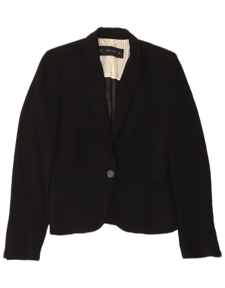 Blazer pentru femei Zara cu 1 nasture UK 6 XS Negru