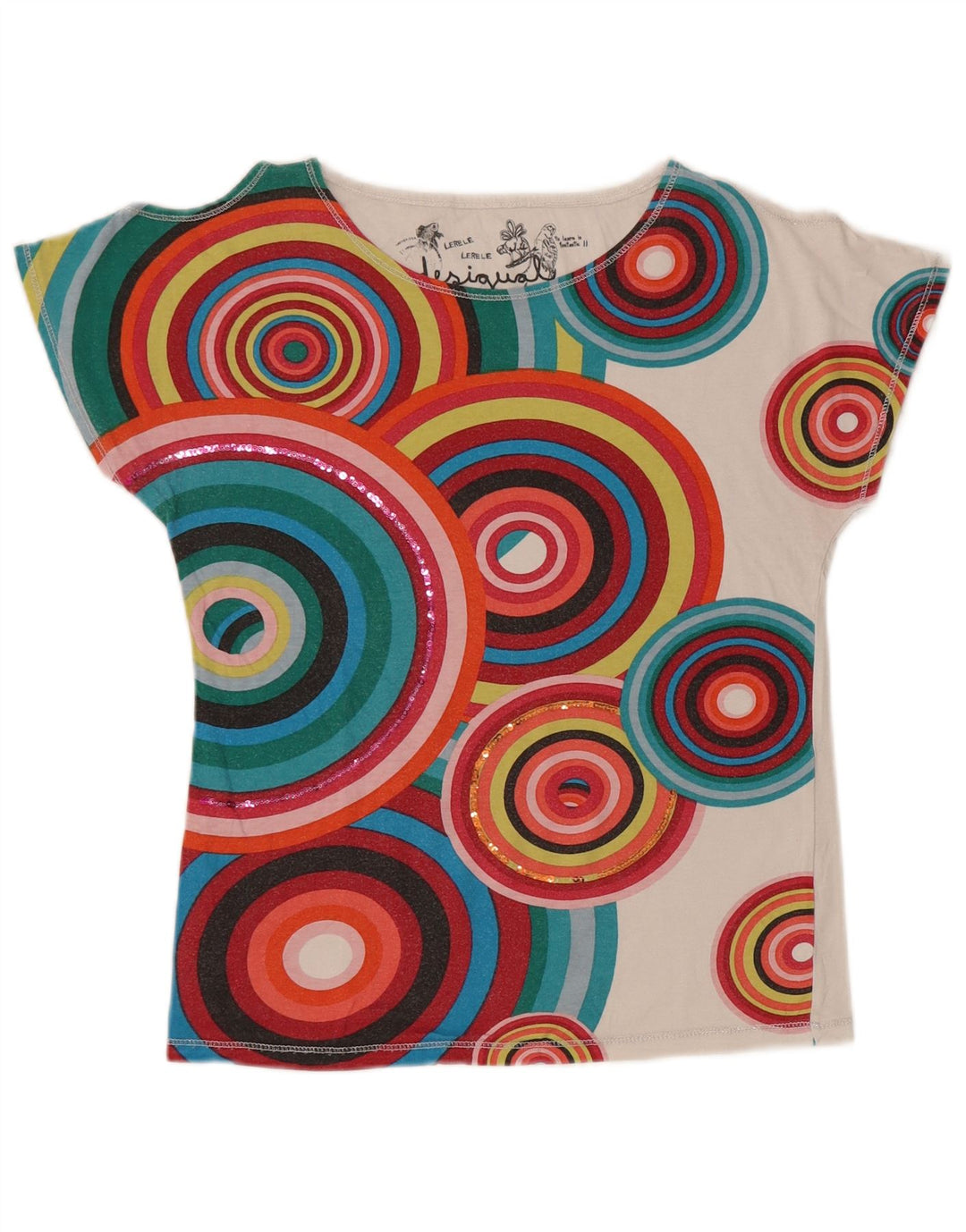 DESIGUAL Tricou Fete Top 11-12 Ani Multicolor Geometric