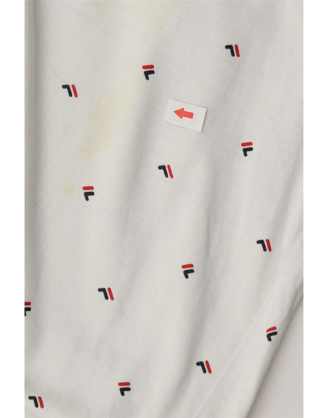 Tricou polo cu grafică Fila pentru bărbați, bumbac alb mic