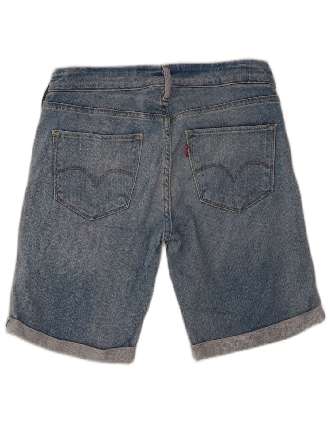 Pantaloni scurți din blugi pentru femei LEVI'S W28, bumbac albastru mediu