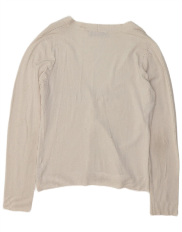 Pulover cardigan pentru femei Zara UK 16, mare, alb, raion