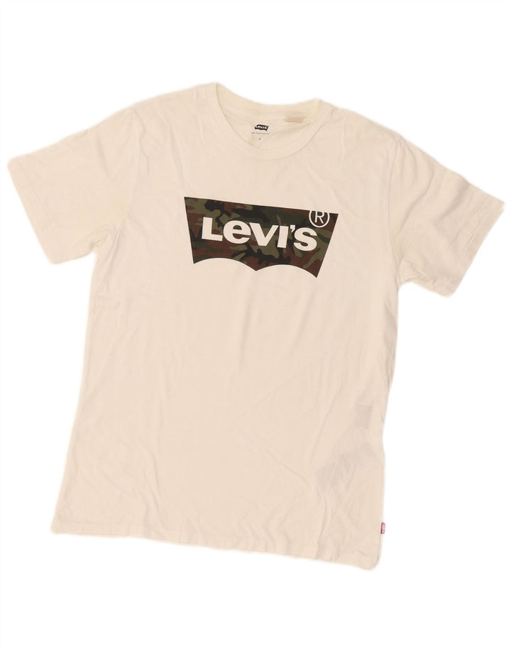 Tricou grafic Levi's pentru bărbați Top mic, alb, bumbac