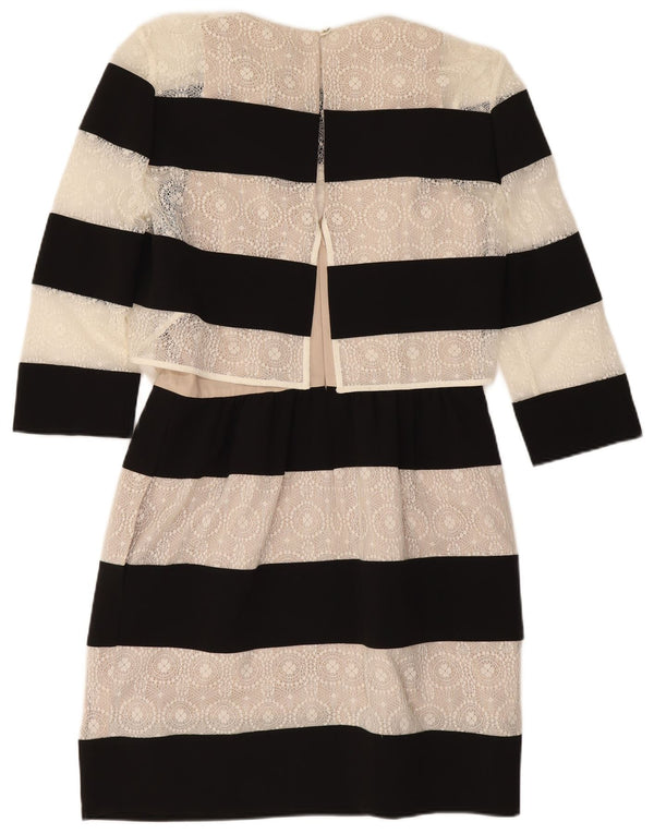 Karen Millen Rochie cu mâneci 3/4 pentru femei UK 10 Mic cu dungi negre