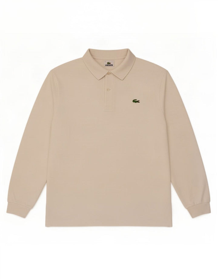 Tricou polo pentru bărbați cu mânecă lungă Lacoste Mărimea 4 Medium Alb