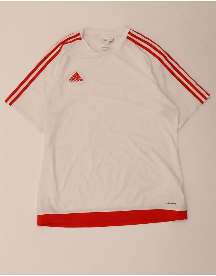Tricou Adidas Climalite pentru bărbați Top mare, alb, poliester color bloc
