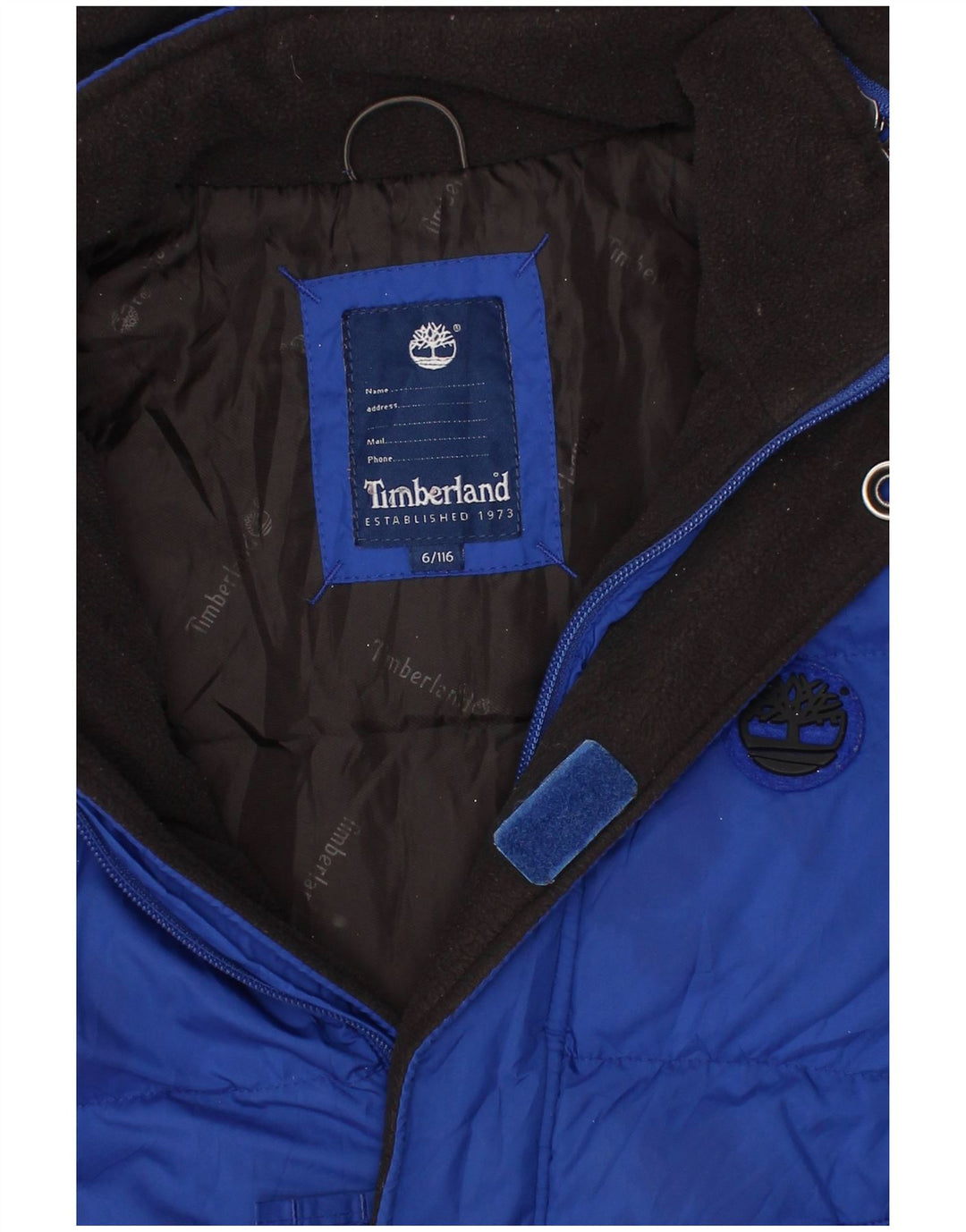 Jachetă căptușită cu glugă TIMBERLAND pentru băieți 5-6 ani poliester albastru