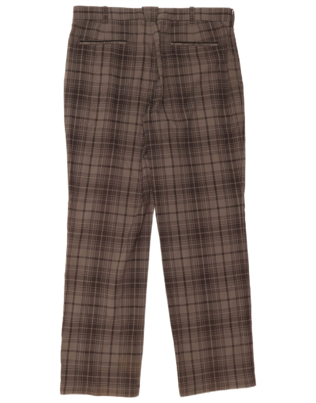 Pantaloni chino drepti pentru bărbați Dri Fit NIKE W36 L32 poliester cu carouri gri